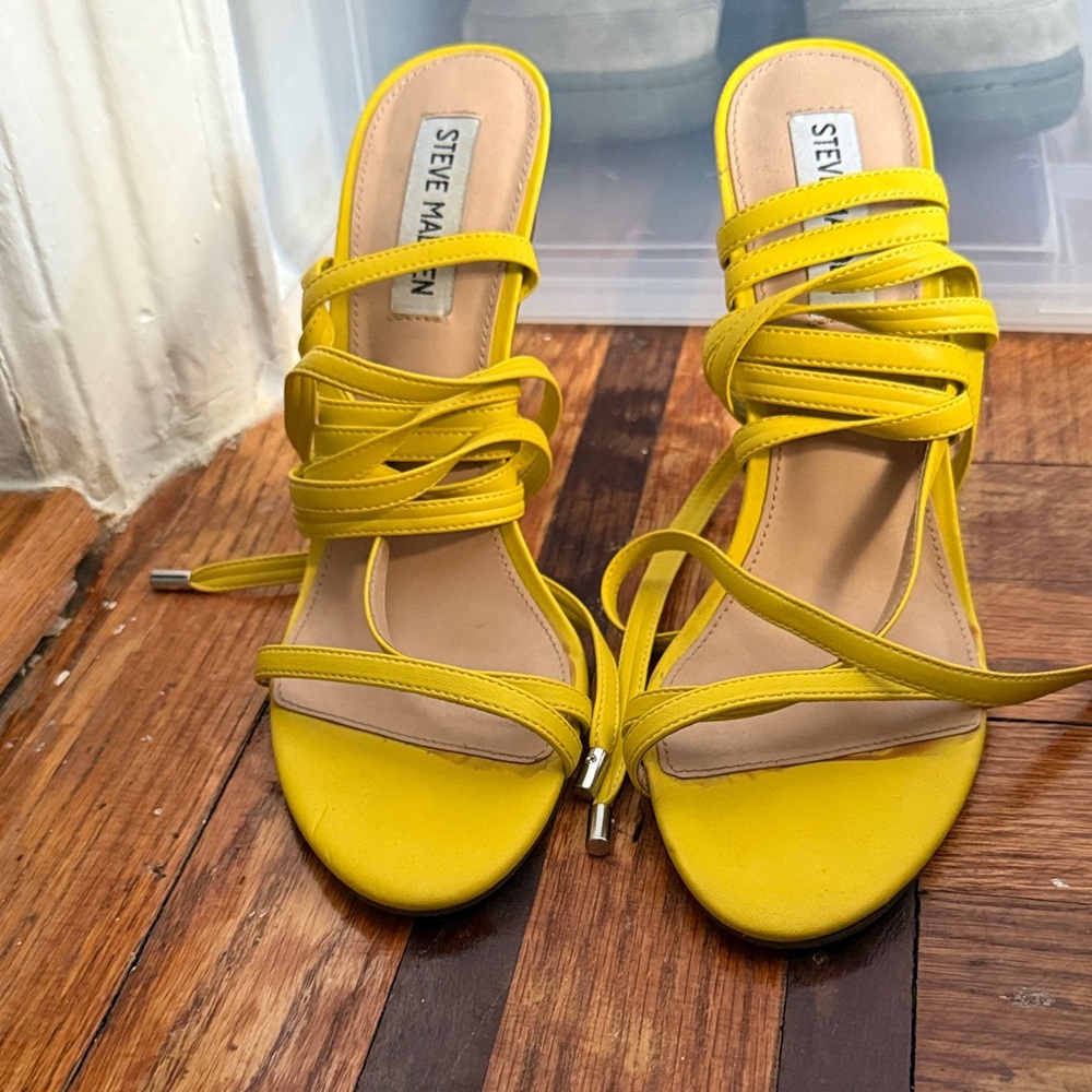 Steve Madden Bright Yellow Strappy Heels